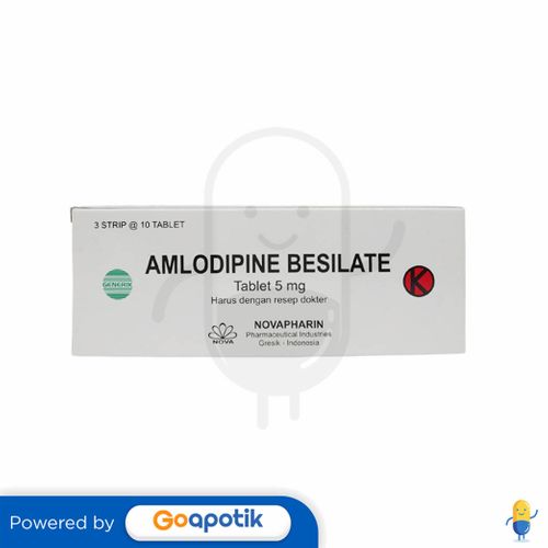 AMLODIPINE BESILATE NOVAPHARIN 5 MG BOX 30 TABLET