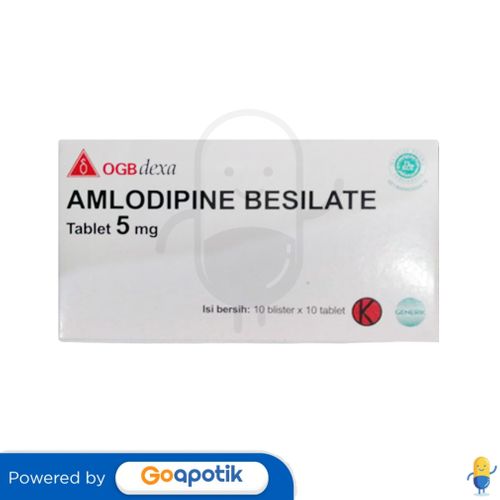 AMLODIPINE BESILATE OGB DEXA MEDICA 5 MG BOX 100 TABLET / HIPERTENSI