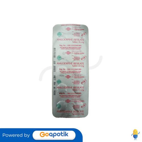 AMLODIPINE BESILATE NOVELL 10 MG STRIP 10 TABLET
