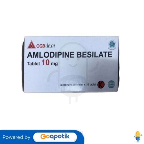 AMLODIPINE BESILATE OGB DEXA MEDICA 10 MG BOX 100 TABLET / HIPERTENSI