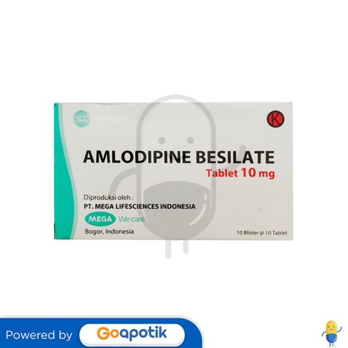 AMLODIPINE BESILATE MEGA LIFESCIENCES 10 MG BOX 100 TABLET