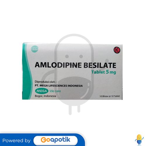 AMLODIPINE BESILATE MEGA LIFESCIENCES 5 MG BOX 100 TABLET