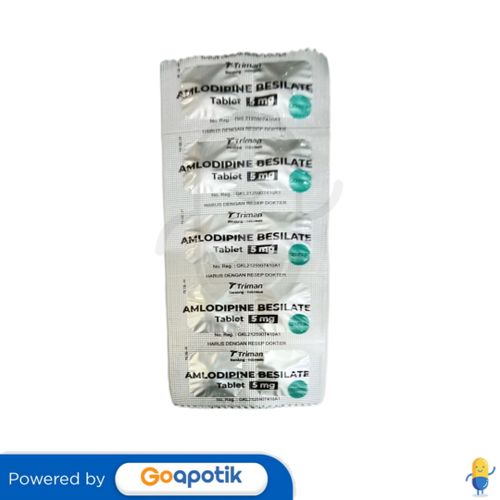 AMLODIPINE BESILATE TRIMAN 5 MG STRIP 10 TABLET