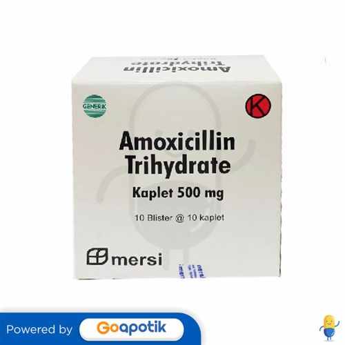 AMOXICILLIN TRIHYDRATE MERSIFARMA 500 MG BOX 100 KAPLET