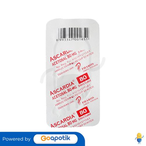 ASCARDIA 80 MG STRIP 10 TABLET