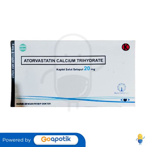 ATORVASTATIN CALCIUM TRIHYDRATE MULIA 20 MG BOX 30 KAPLET