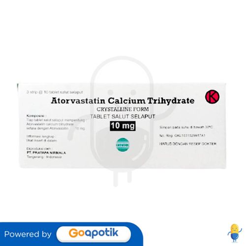 ATORVASTATIN CALCIUM TRIHYDRATE PRATAPA 10 MG BOX 30 TABLET