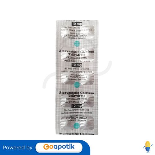 ATORVASTATIN CALCIUM TRIHYDRATE PRATAPA 10 MG STRIP 10 TABLET