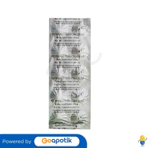 ATORVASTATIN NOVELL 20 MG STRIP 10 TABLET