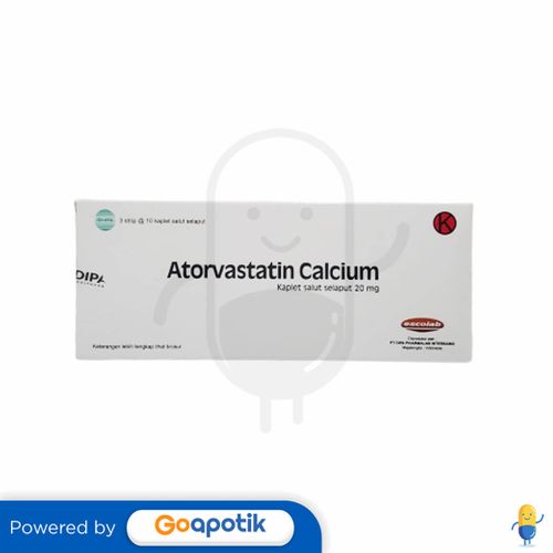 ATORVASTATIN CALCIUM DIPA 20 MG BOX 30 KAPLET