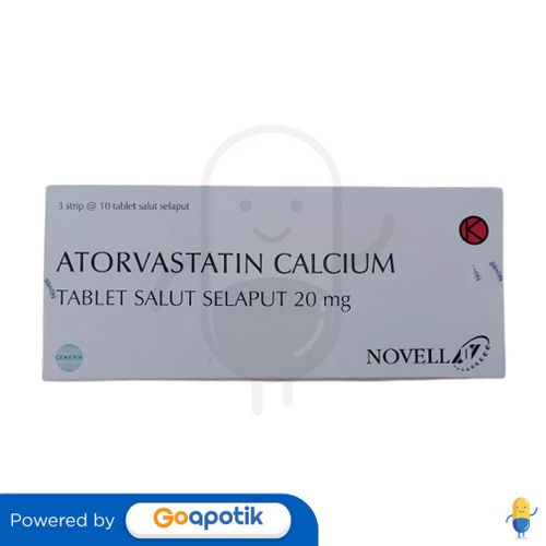 ATORVASTATIN CALCIUM NOVELL 20 MG BOX 30 TABLET
