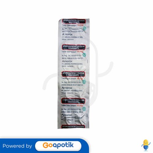 ATORVASTATIN CALCIUM TRIHYDRATE AMAROX 10 MG STRIP 10 TABLET