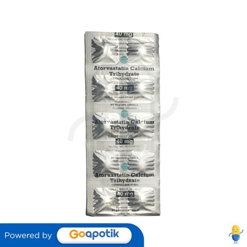 ATORVASTATIN CALCIUM TRIHYDRATE PRATAPA 40 MG TABLET