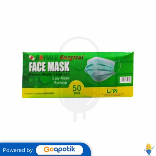 BAYMED 3PLY SURGICAL FACE MASK EARLOOP HIJAU BOX 50 PCS - Kegunaan ...