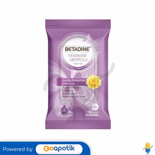 BETADINE FEMININE WIPES GENTLE PROTECTION IMMORTELLE PACK 10 PCS