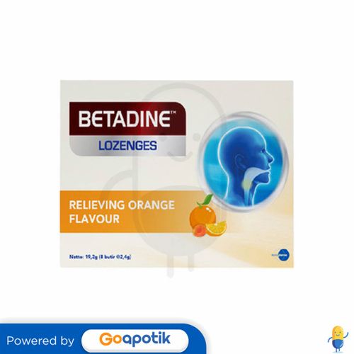 BETADINE LOZENGES RELIEVING ORANGE FLAVOUR BOX 8 PCS