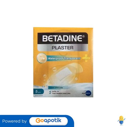 BETADINE PLASTER WATERPROOF TRANSPARENT 19 X 72 MM PACK 5 LEMBAR