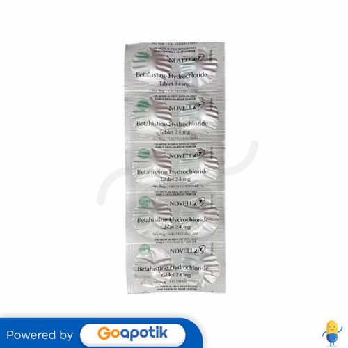 BETAHISTINE HYDROCHLORIDE NOVELL 24 MG STRIP 10 TABLET