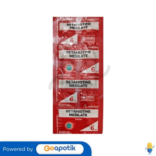 BETAHISTINE MESILATE OGB DEXA MEDICA 6 MG STRIP 10 TABLET / VERTIGO
