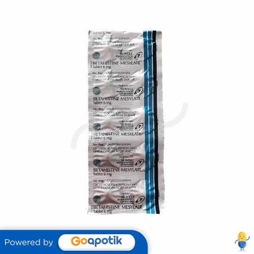 BETAHISTINE MESYLATE NOVELL 6 MG TABLET