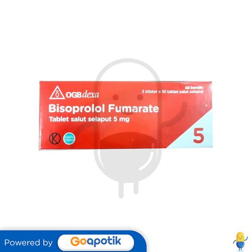 BISOPROLOL FUMARATE OGB DEXA MEDICA 5 MG BOX 30 TABLET / HIPERTENSI