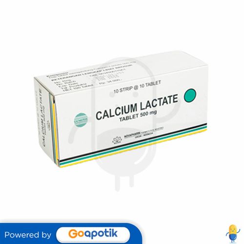 CALCIUM LACTATE NOVAPHARIN 500 MG BOX 100 TABLET