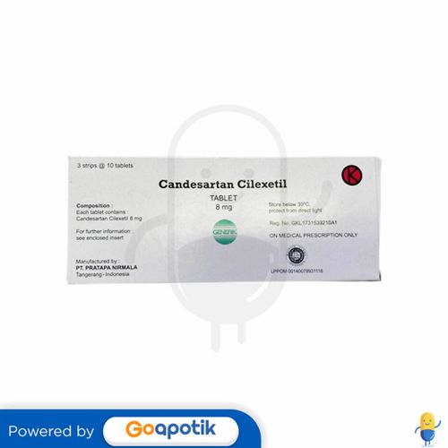 CANDESARTAN CILEXETIL PRATAPA 8 MG BOX 30 TABLET