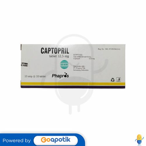 CAPTOPRIL PHAPROS 12.5 MG BOX 100 TABLET