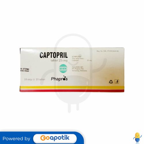 CAPTOPRIL PHAPROS 25 MG BOX 100 TABLET