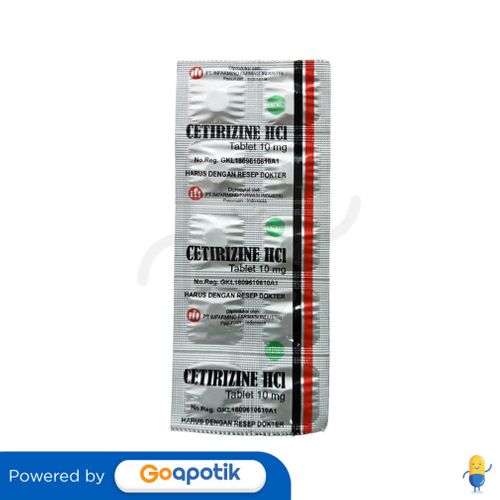 CETIRIZINE HYDROCHLORIDE IMFARMIND 10 MG STRIP 10 TABLET