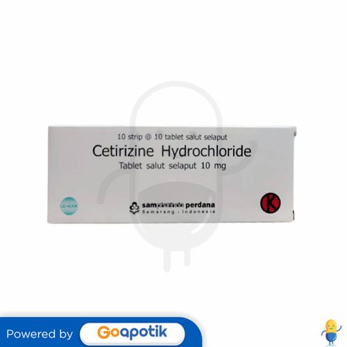 CETIRIZINE HYDROCHLORIDE SAMPHARINDO 10 MG BOX 100 TABLET