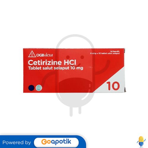 CETIRIZINE HCL OGB DEXA MEDICA 10 MG BOX 60 KAPSUL / ALERGI