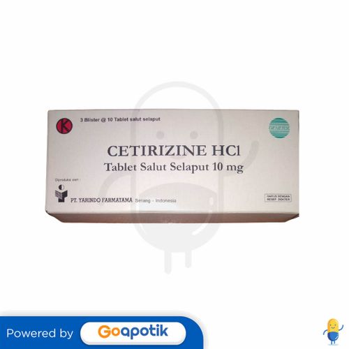 CETIRIZINE YARINDO 10 MG BOX 30 TABLET