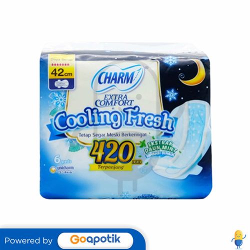 CHARM COOLING FRESH NIGHT WING 42 CM PACK 6 PADS