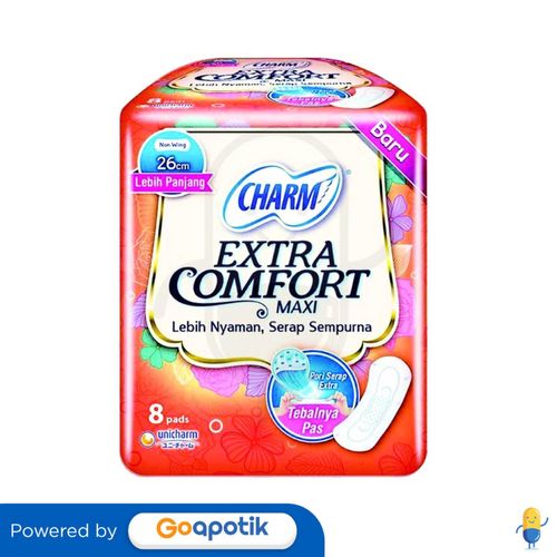 CHARM EXTRA COMFORT MAXI WING PACK 8 PCS