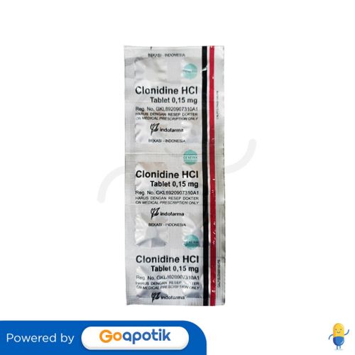 CLONIDINE HCL INDOFARMA 0.15 MG STRIP 10 TABLET