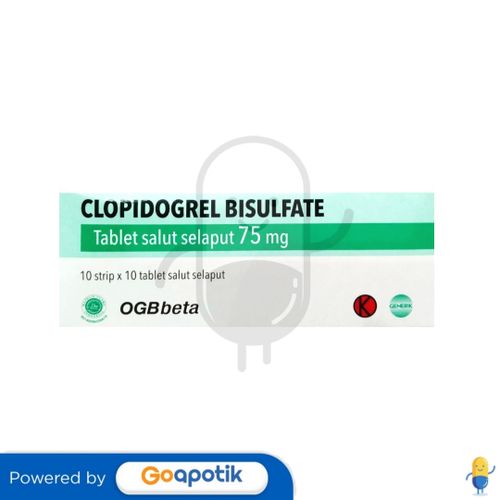 CLOPIDOGREL BISULFATE OGB BETA 75 MG BOX 100 TABLET