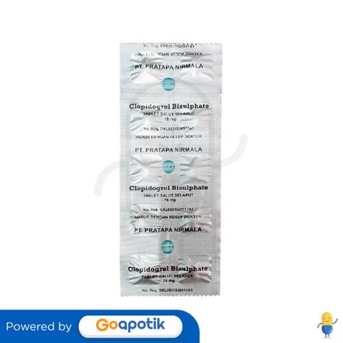 CLOPIDOGREL BISULPHATE PRATAPA 75 MG TABLET