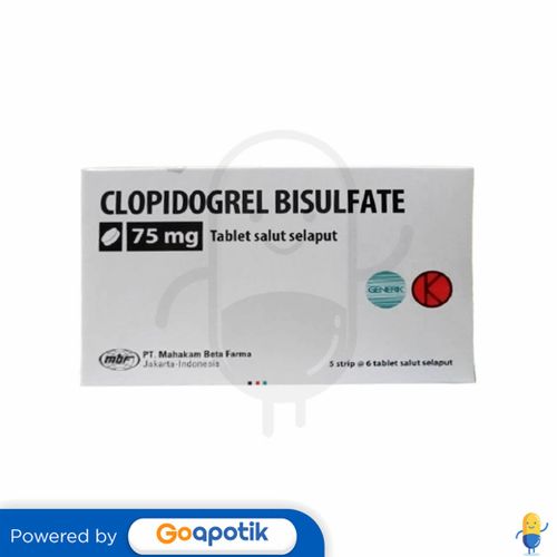 CLOPIDOGREL BISULFATE MAHAKAM 75 MG BOX 30 TABLET