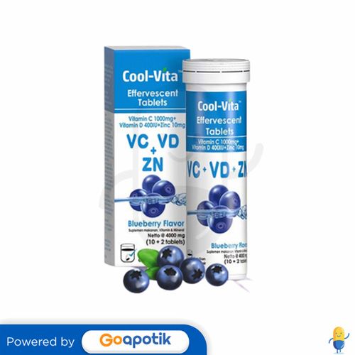 COOL-VITA VC+VD+ZN RASA BLUEBERRY TUBE 12 TABLET EFFERVESCENT