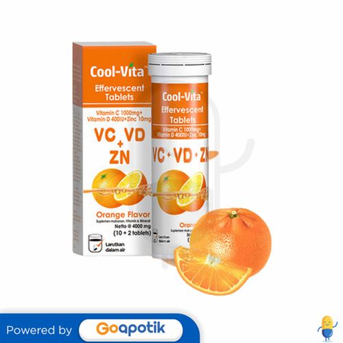 COOL-VITA VC+VD+ZN RASA ORANGE TUBE 12 TABLET EFFERVESCENT