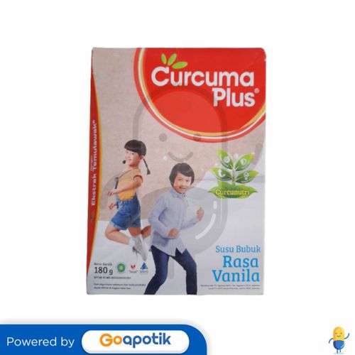 CURCUMA PLUS BUBUK RASA SUSU VANILA 180 GRAM BOX