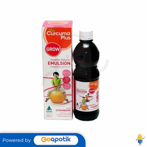 CURCUMA PLUS EMULSION GROW RASA STRAWBERRY SIRUP 400 ML