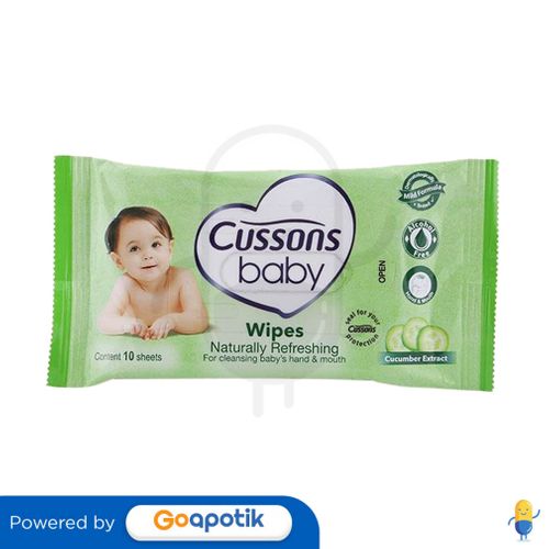 CUSSONS BABY WIPES NATURALLY REFRESHING PACK 10 PCS