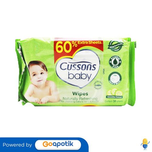 CUSSONS BABY WIPES NATURALLY REFRESHING PACK 50 PCS