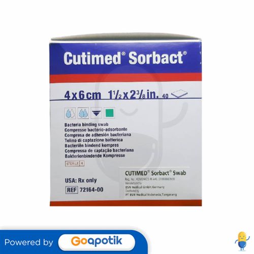 CUTIMED SORBACT SWAB 4 CM X 6 CM BOX 40 PIECES