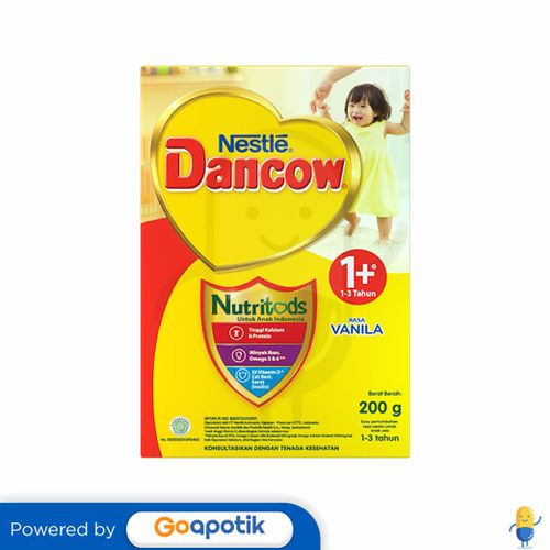 DANCOW 1+ NUTRITODS USIA 1-3 TAHUN RASA VANILLA 200 GRAM BOX