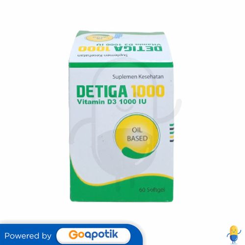 DETIGA 1000 VITAMIN D3 1000 IU BOTOL 60 KAPSUL