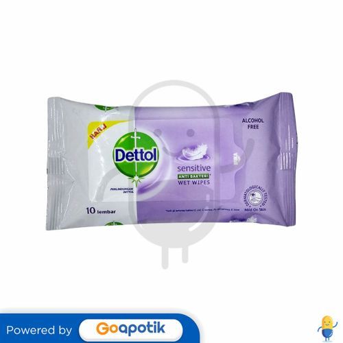 DETTOL SENSITIVE ANTI BAKTERI WET WIPES PACK 10 SHEET