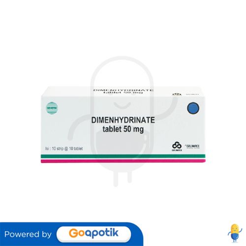 DIMENHYDRINATE ERLIMPEX 50 MG BOX 100 TABLET